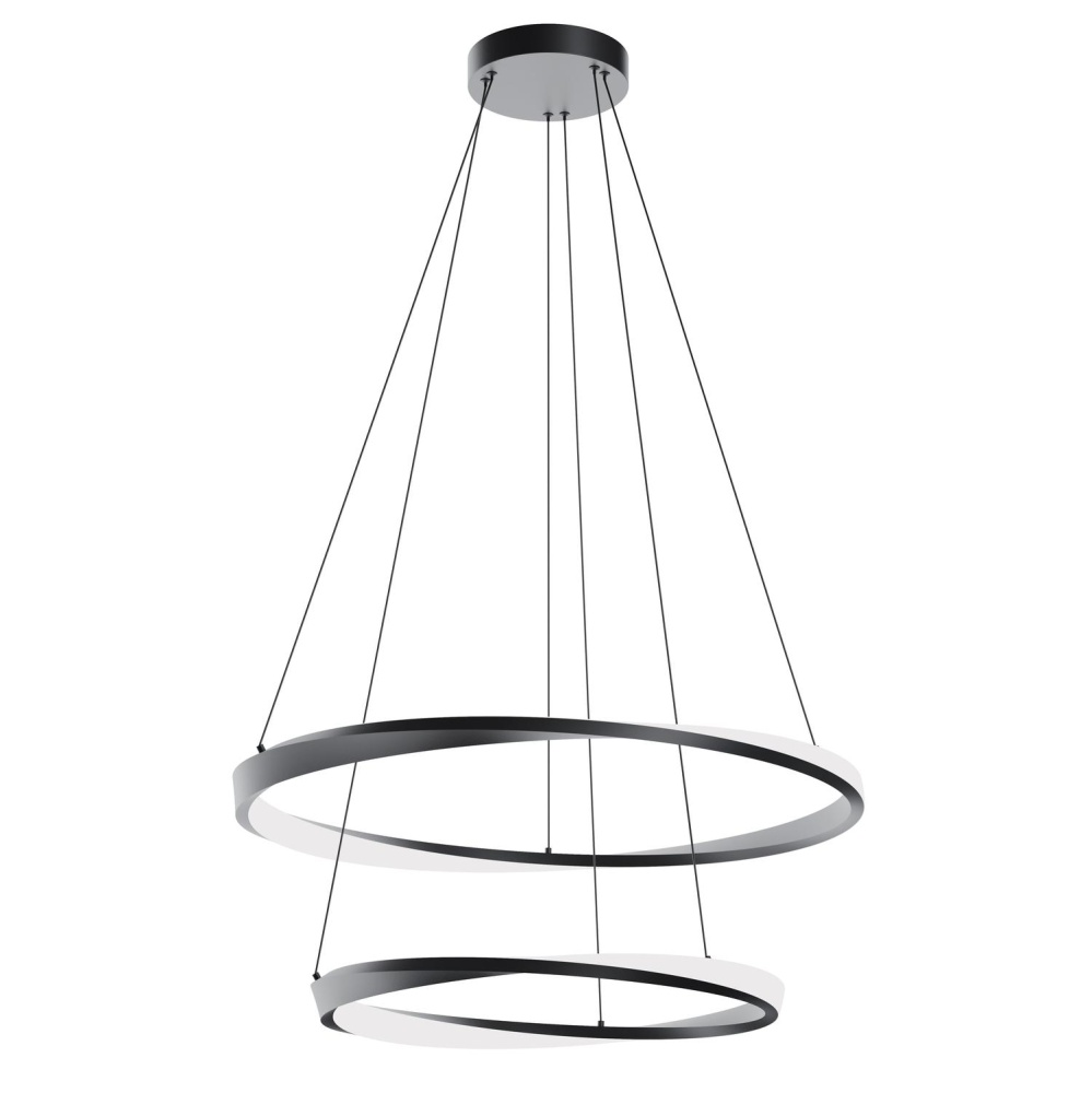 Oberon 32'' Double LED Pendant,120-277V,50W,5 CCT,BK