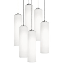 AFX Lighting, Inc. LEOP0412MBSNRND6 - Leo 6 Light Round Pendant, 120V, 60W, SN