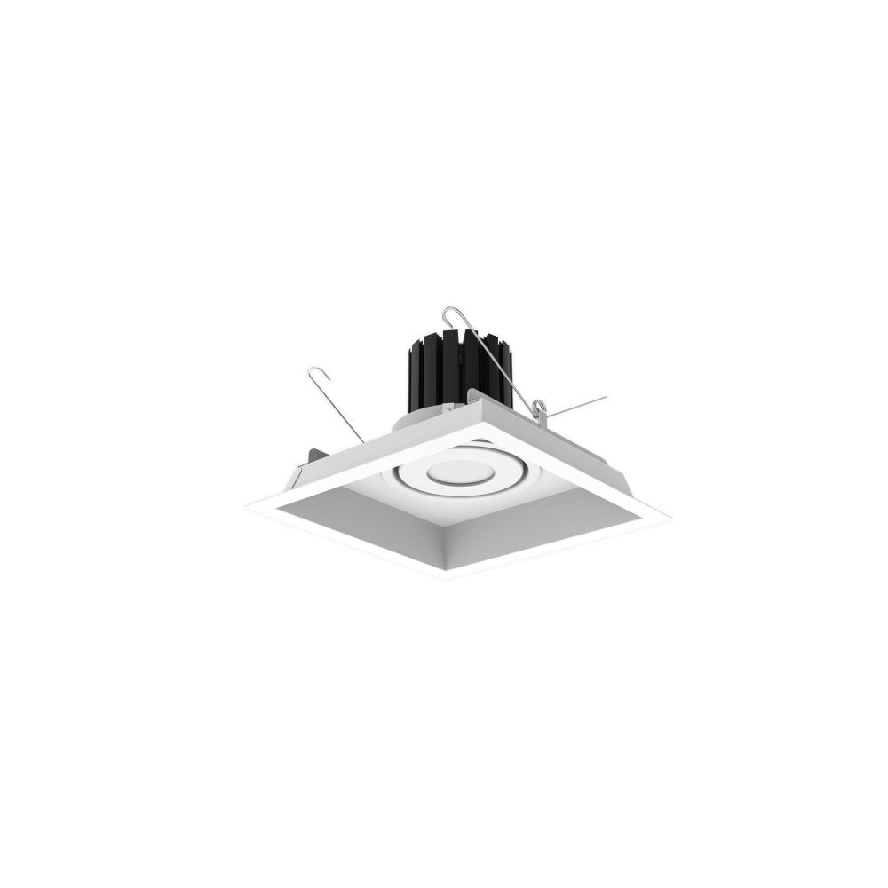 One-Head Flanged LED Multiple Lighting Trim, 1500lm per Head w/ Spot Optic, 3000K, Regressed White