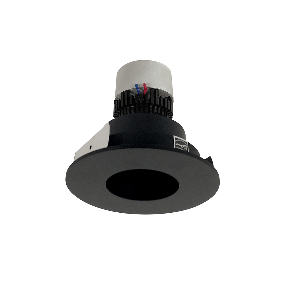 4" Pearl LED Round Pinhole Retrofit, 1000lm / 12W, 3000K, Black Pinhole / Black Flange