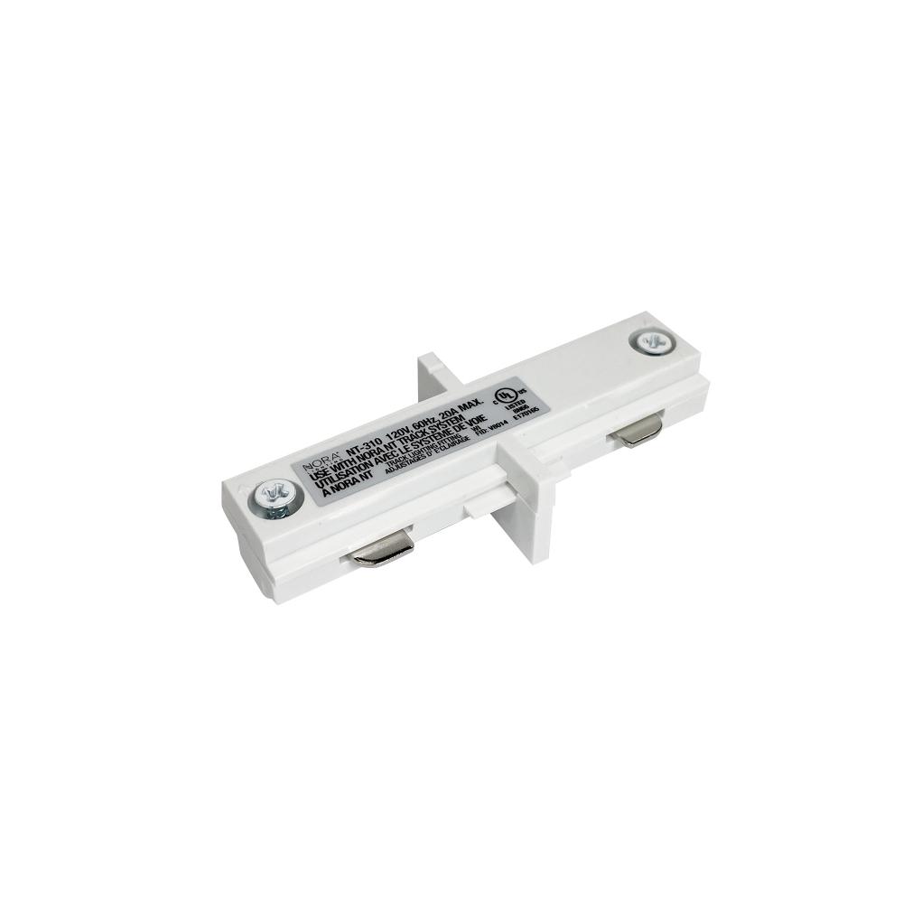 Straight Connector for One-Circuit Track, White Finish