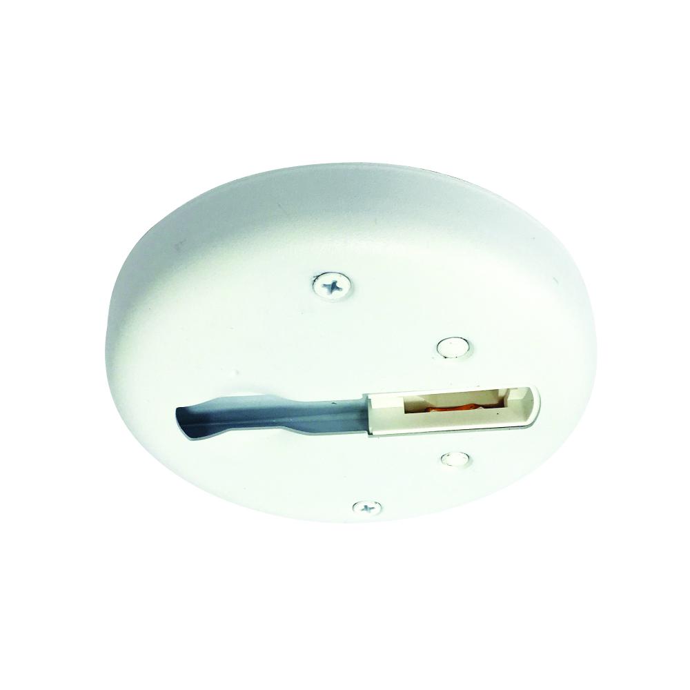 Round Monopoint Canopy for Track Head w/ Double Locking Adapter, White Finish