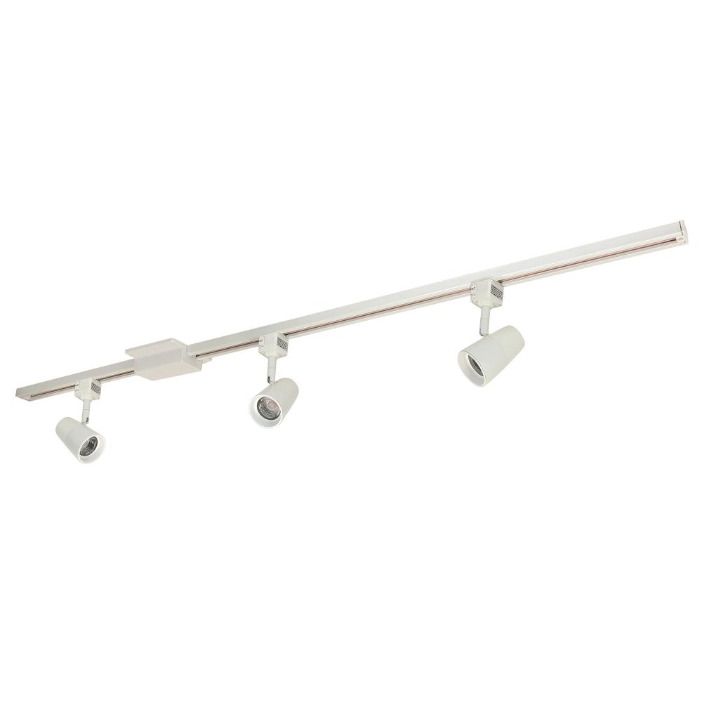 4-ft Track Pack with (3) MAC 800lm LED Track Heads, 3000K, White Finish