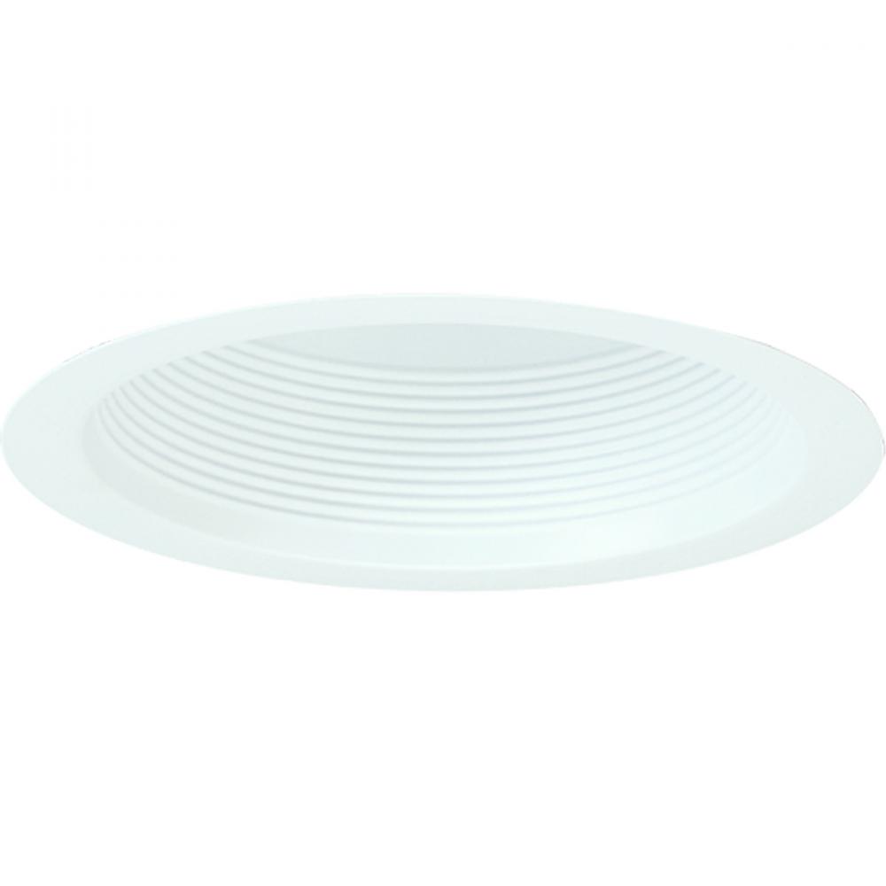 6" Airtight Steel Baffle Cone w/ Flange, White