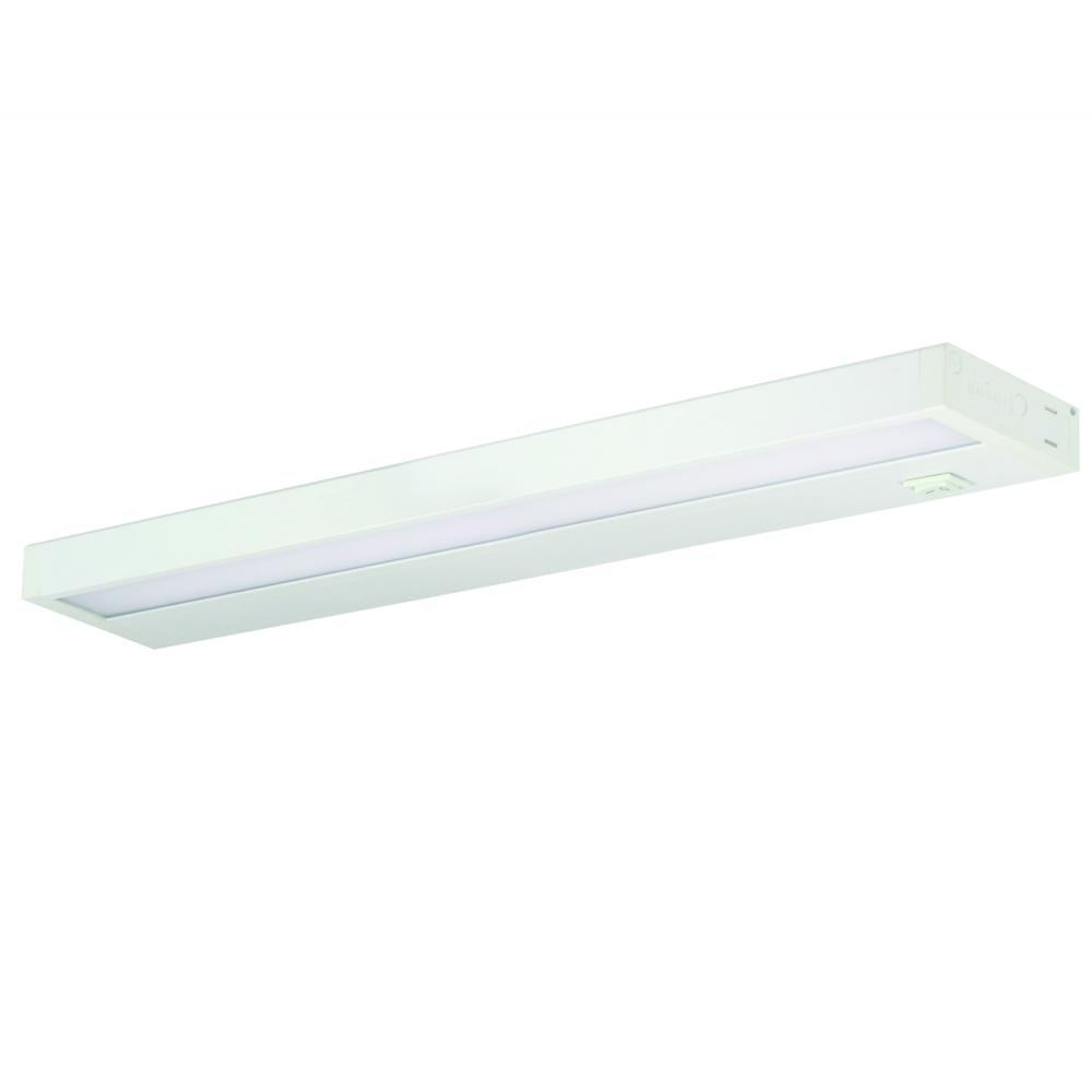22" LEDUR Under Cabinet with Dedicated CCT (4000K), 360lm/ft, 12W, White Finish