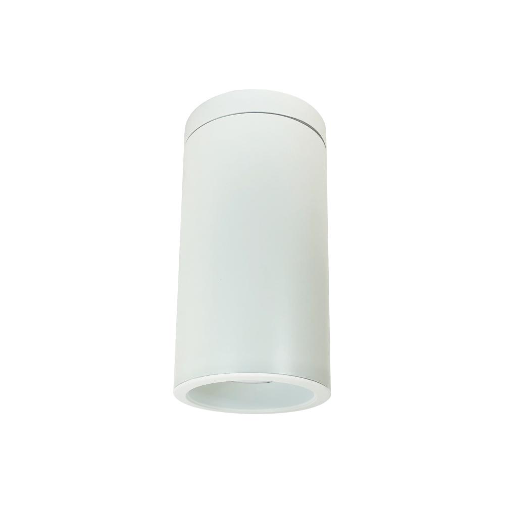 6" Cobalt Surface Mount Cylinder, White, 1000L, 3500K, DIFF WH/WH FLANGE, 120V Triac/ELV/0-10V &