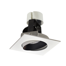 Nora NIR-4SC30XBW/10 - 4" Iolite LED Square Adjustable Cone Retrofit, 1000lm / 12W, 3000K, Black Reflector / White
