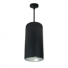 Nora NYLS3-6P1L440FC12HBB - 6" Sapphire III Pendant Mount Black Cylinder, Haze Reflector/Black Flange, 120-277; 0-10V