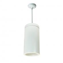 Nora NYLS3-6P1L635NP01WWW - 6" Sapphire III Pendant Mount White Cylinder, Matte Powder White Reflector/Matte Powder White
