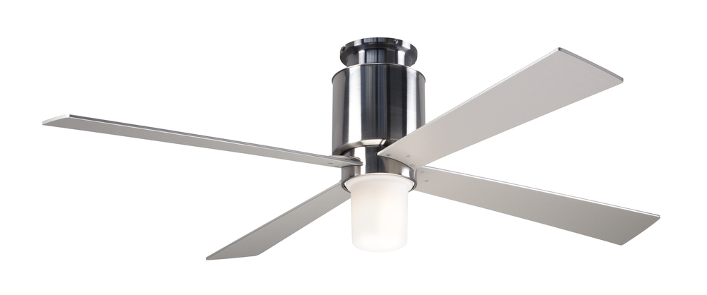 Lapa Flush Fan; Bright Nickel Finish; 50" Silver Blades; 17W LED; Fan Speed and Light Control