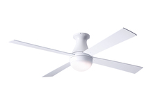 Modern Fan Co. BAL-FM-GW-52-AL-652-002 - Ball Flush Fan; Gloss White Finish; 52" Aluminum Blades; 20W LED; Fan Speed and Light Control