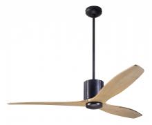 Modern Fan Co. LLX-DBBK-54-MP-NL-RC - LeatherLuxe DC Fan; Dark Bronze Finish wt Black Leather; 54" Maple Blades; No Light; Remote Cont
