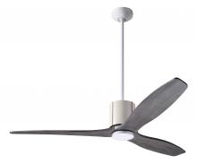 Modern Fan Co. LLX-GWIV-54-GY-NL-RC - LeatherLuxe DC Fan; Gloss White Finish with Ivory Leather; 54" Graywash Blades; No Light