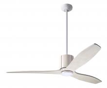 Modern Fan Co. LLX-GWIV-54-WW-NL-RC - LeatherLuxe DC Fan; Gloss White Finish with Ivory Leather; 54" Whitewash Blades; No Light