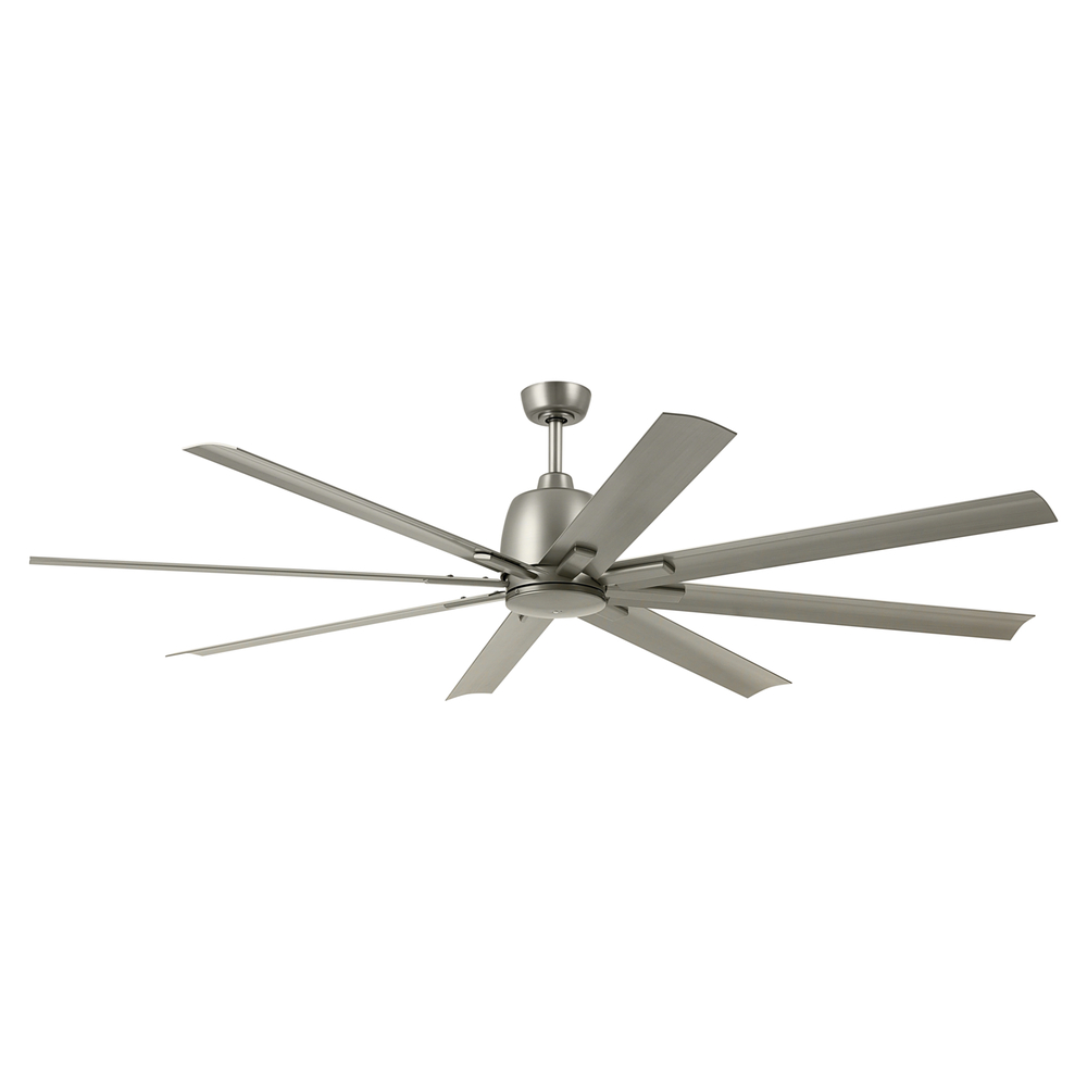 75 Inch Breda 8 Blade Ceiling Fan in Brushed Nickel with Brushed Nickel Blades