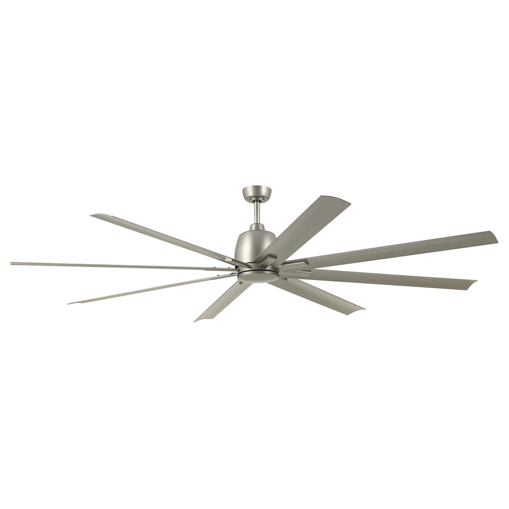 84 Inch Breda 8 Blade Ceiling Fan in Brushed Nickel with Brushed Nickel Blades