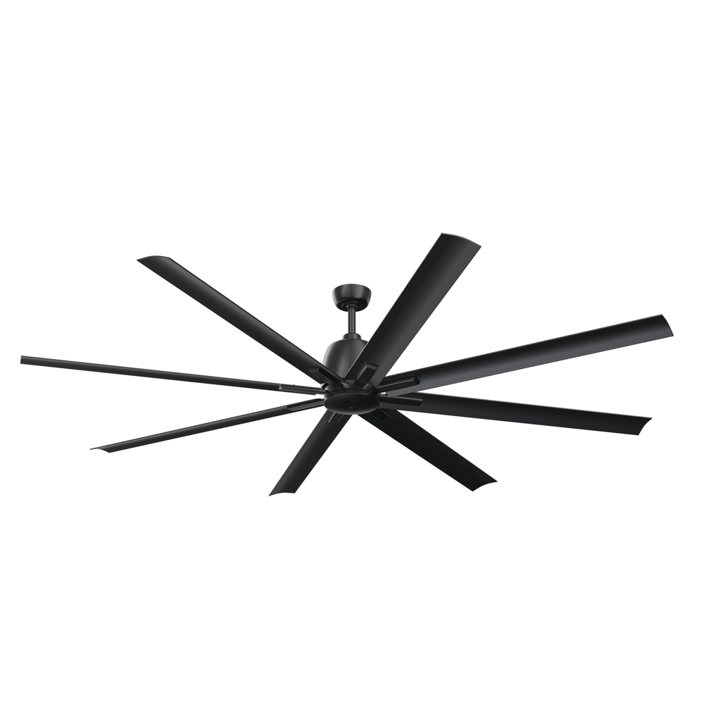 84 Inch Breda 8 Blade Ceiling Fan in Satin Black with Satin Black Blades