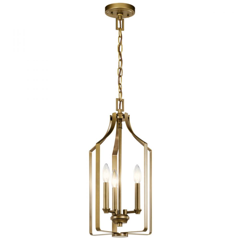 Morrigan 21" 3 Light Foyer Pendant Natural Brass