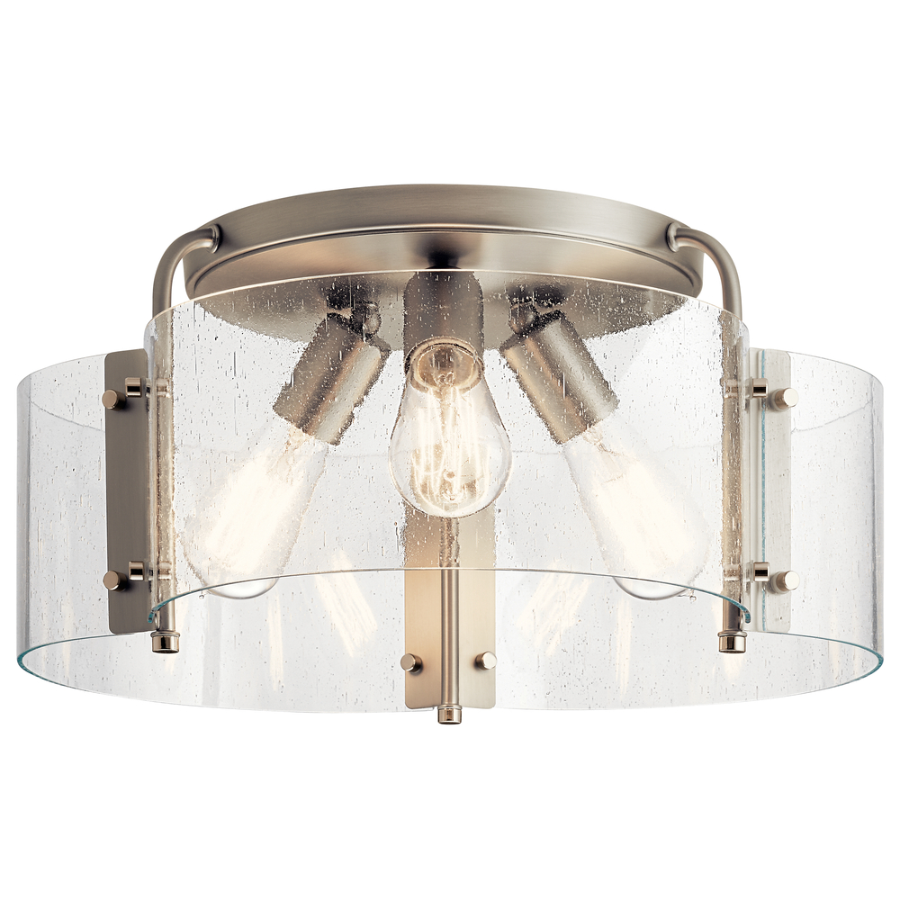 Thoreau 18" 3 Light Semi Flush Brushed Nickel