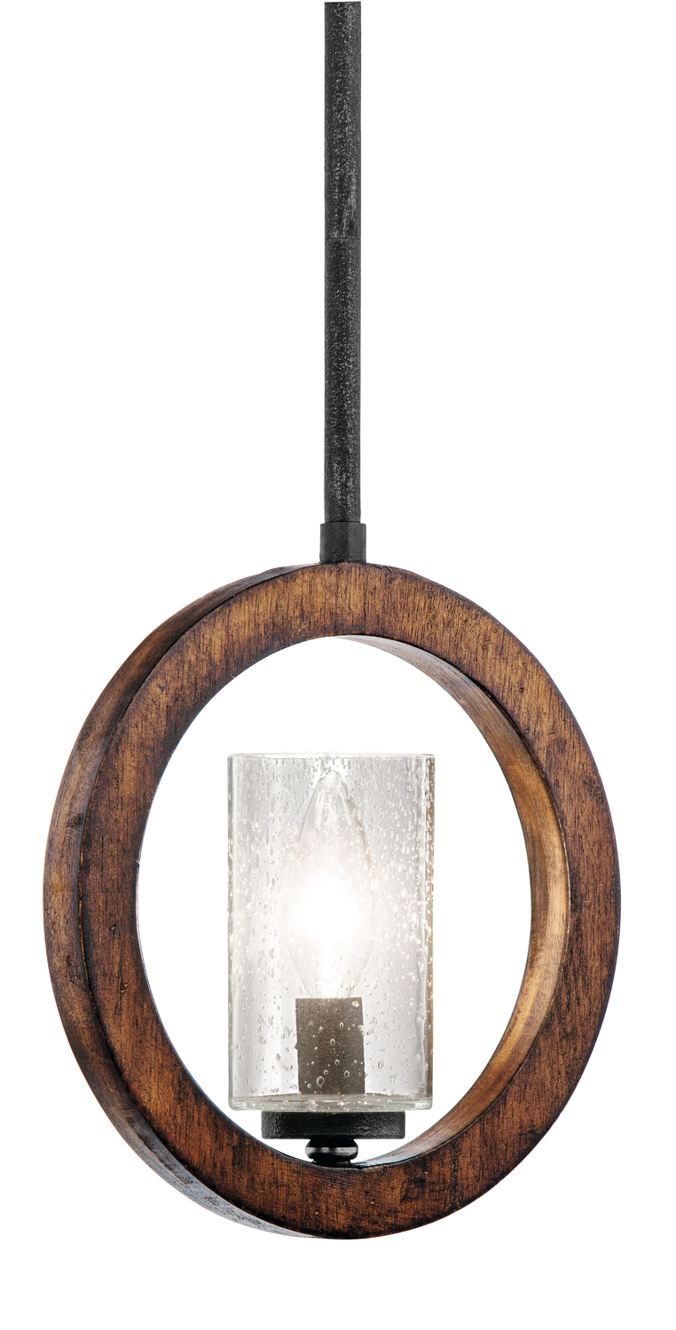 Grand Bank 1 Light Convertible Mini Pendant Auburn Stain