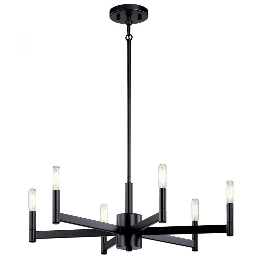 Erzo 6 Light Chandelier Black
