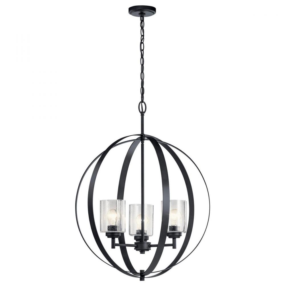 Winslow 3 Light Chandelier Black