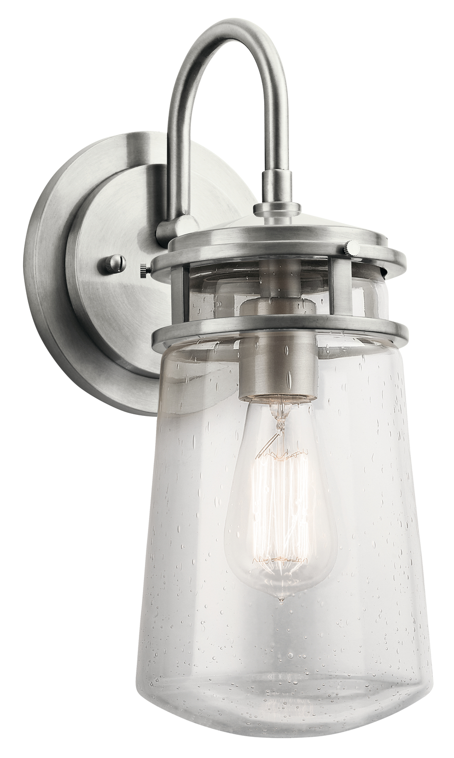 Lyndon 15" 1 Light Wall Light with Clear Seeded Glass Brushed Aluminum