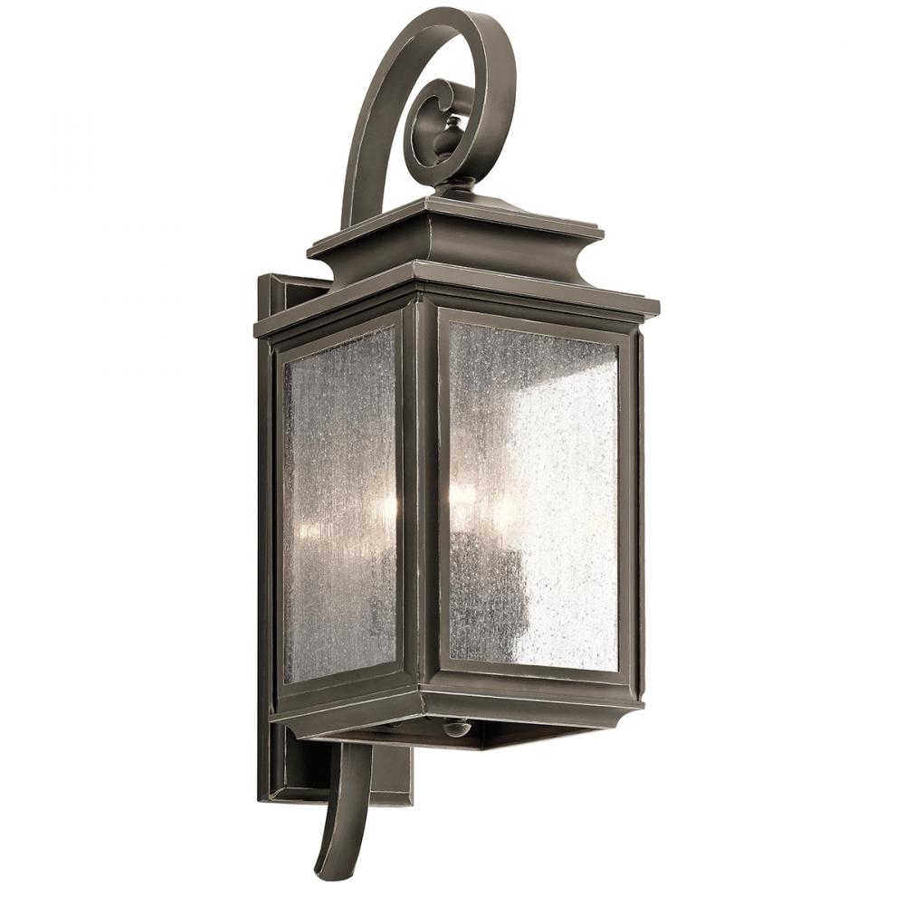 Wiscombe Park 21.75" 3 Light Outdoor Wall Light with Clear Seeded Glass in Olde Bronze