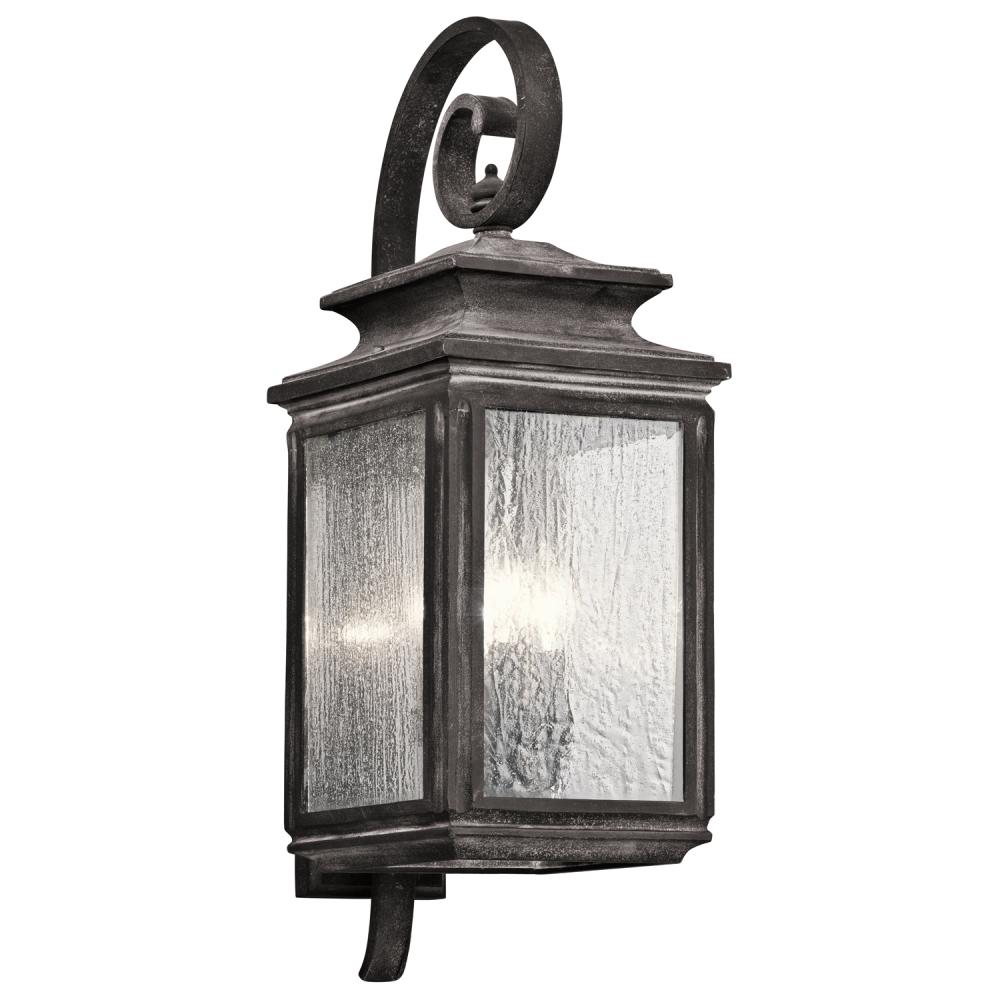 Wiscombe Park 26.25" 4 Light Outdoor Wall Light with Clear Seeded Glass in Weathered Zinc