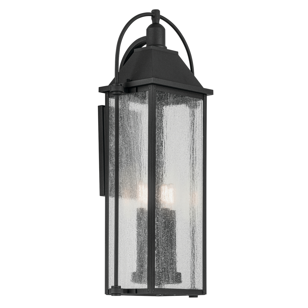 Harbor Row 28.75" 4-Light Outdoor Wall Light with Clear Seeded Glass in Textured Black