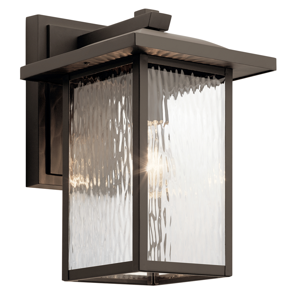 Capanna 13.25" 1 Light Outdoor Wall Light with Clear Water Glass in Olde Bronze