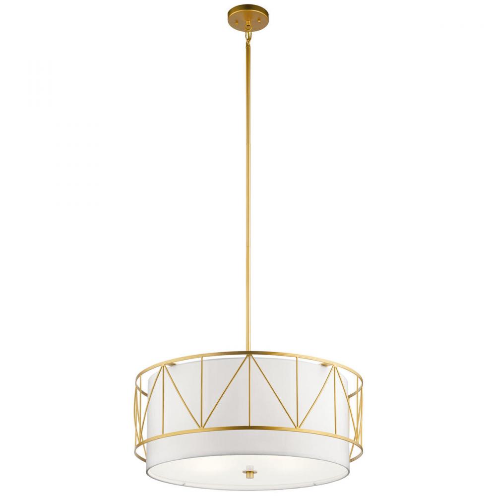 Birkleigh 11.5" 4 Light Pendant Classic with Satin Etched Glass in Gold
