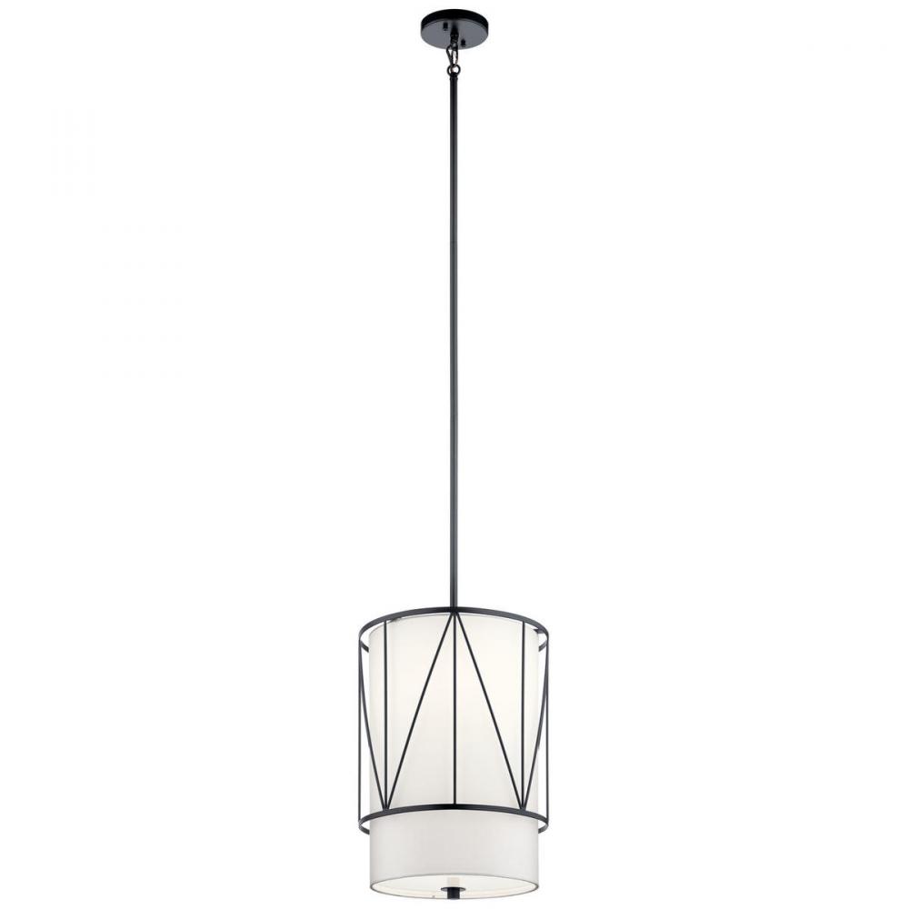 Birkleigh 18.25" 1 Light Pendant with Satin Etched Glass in Black