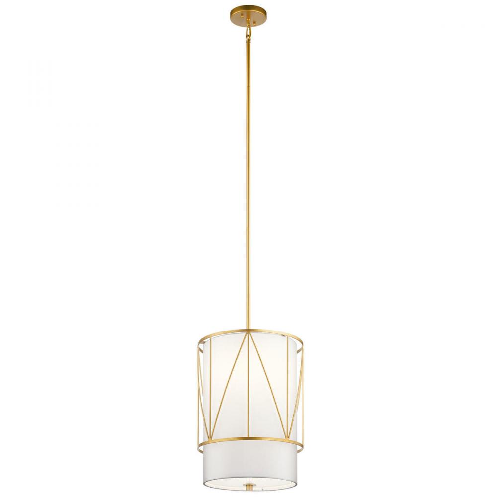 Birkleigh 18.25" 1 Light Pendant with Satin Etched Glass in Classic Gold
