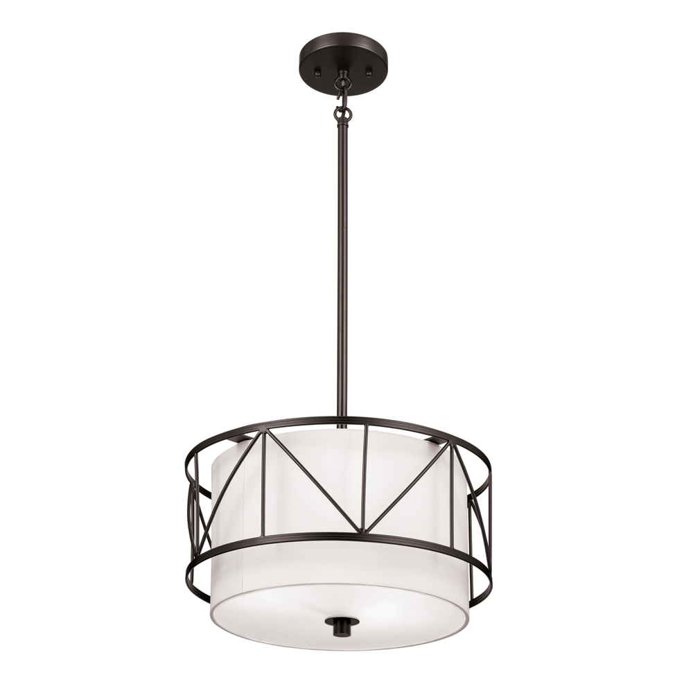 Birkleigh 14" 3 Light Pendant/Semi Flush Black