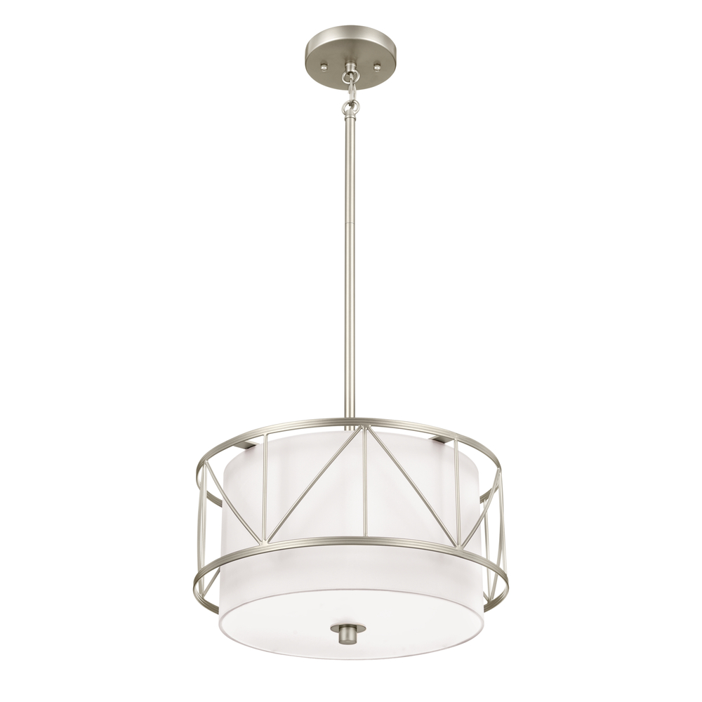 Birkleigh 14" 3 Light Pendant/Semi Flush Satin Nickel