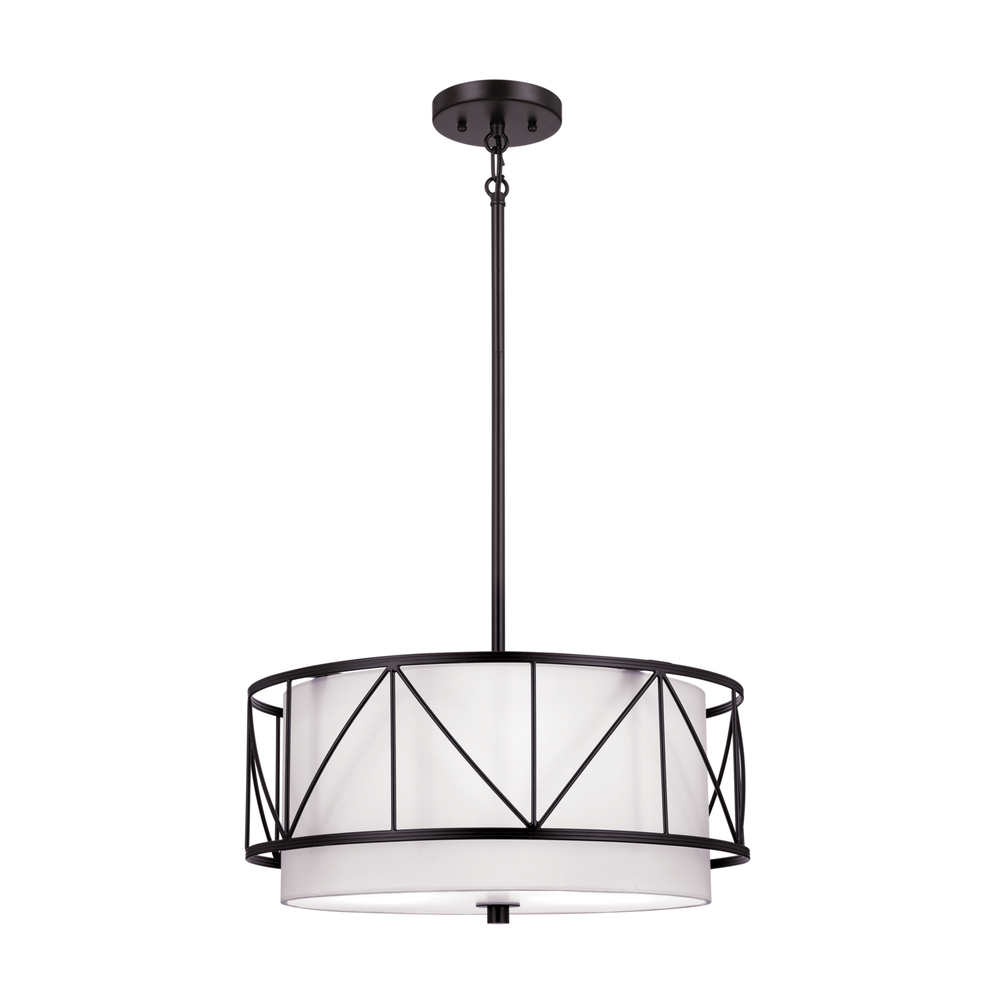 Birkleigh 18" 3 Light Pendant/Semi Flush Black