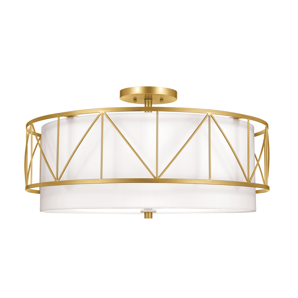 Birkleigh 24" 4 Light Semi Flush Classic Gold