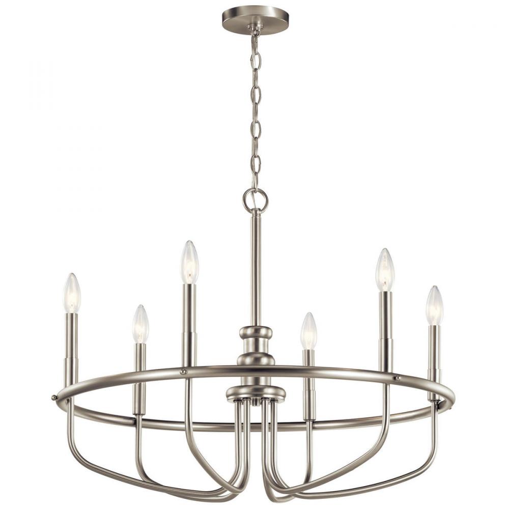 Capitol Hill 22" 6 Light Chandelier in Brushed Nickel