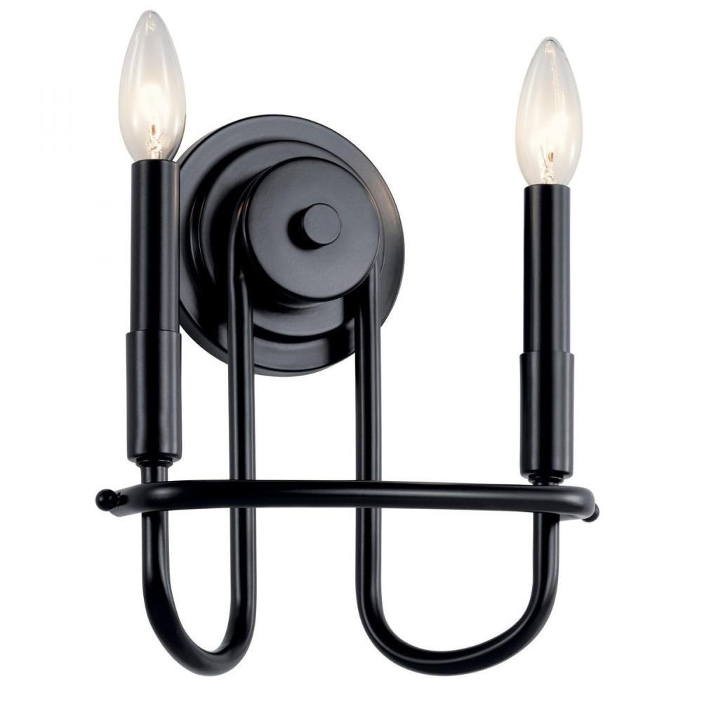 Capitol Hill 10.75" 2 Light Wall Sconce in Black