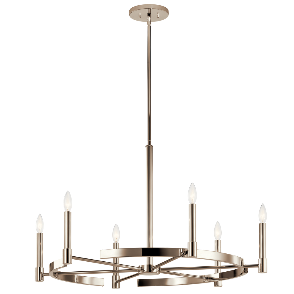 Tolani 6 Light Chandelier Polished Nickel