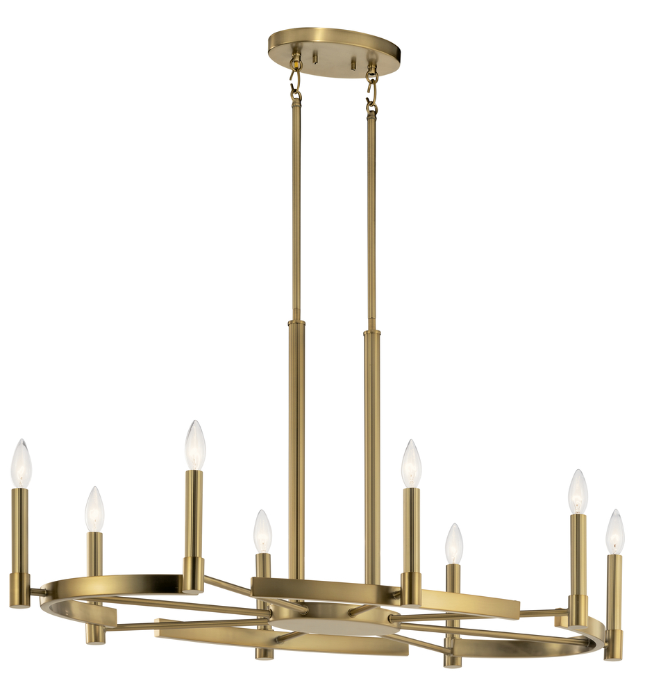 Tolani 8 Light Oval Chandelier Brushed Natural Brass