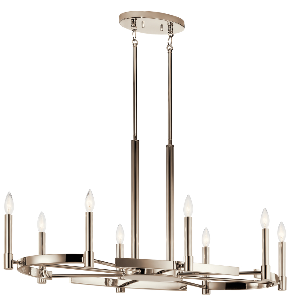 Tolani 8 Light Oval Chandelier Polished Nickel