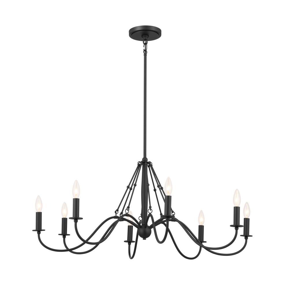 Freesia 38" 8 Light Chandelier Textured Black