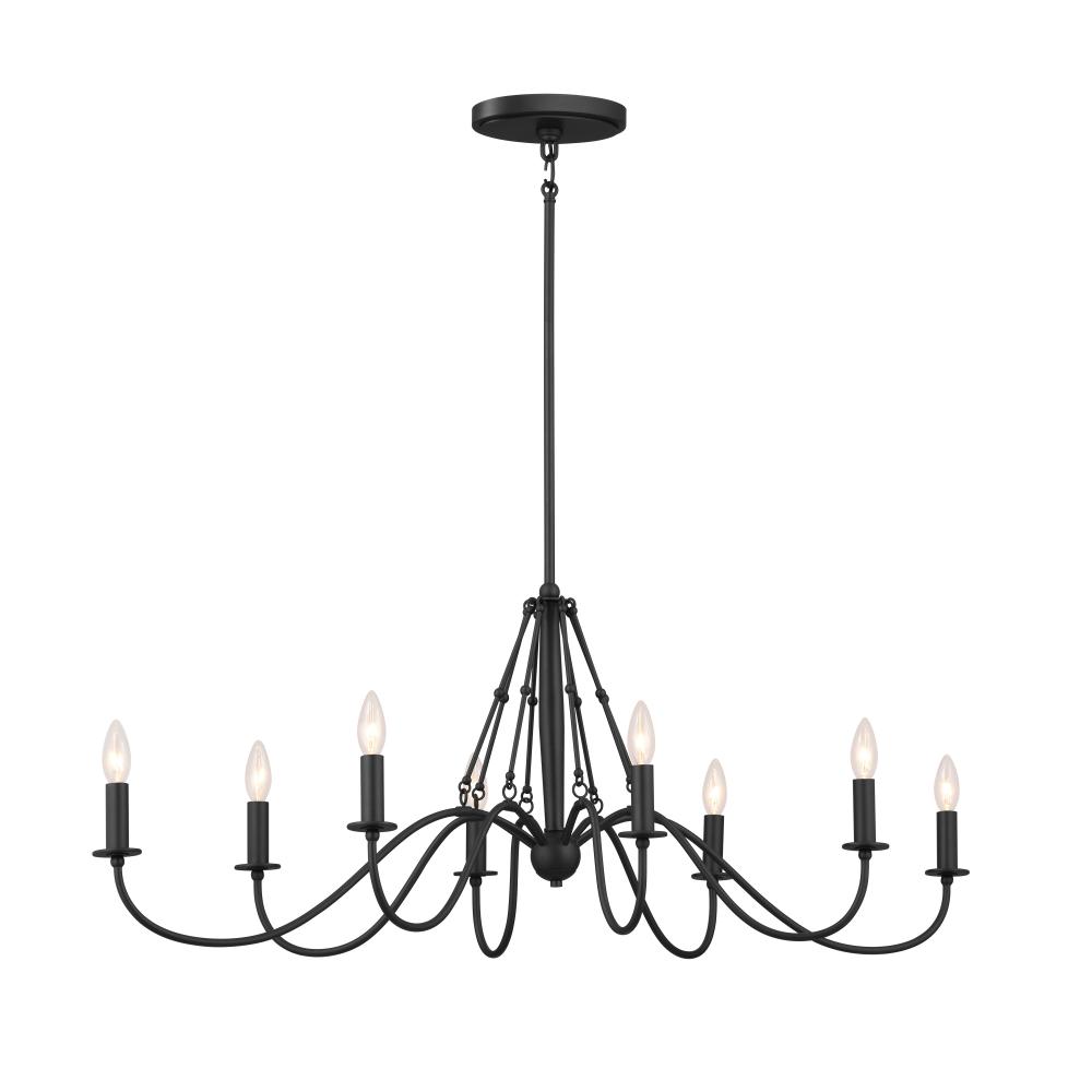 Freesia 44" 8 Light Oval Chandelier Textured Black