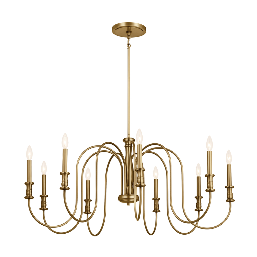 Karthe 42" 9 Light Chandelier Natural Brass
