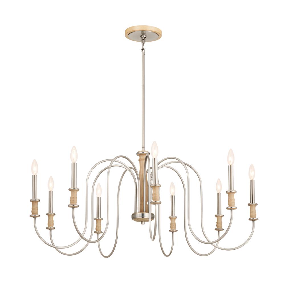 Karthe 42" 9 Light Chandelier Brushed Nickel