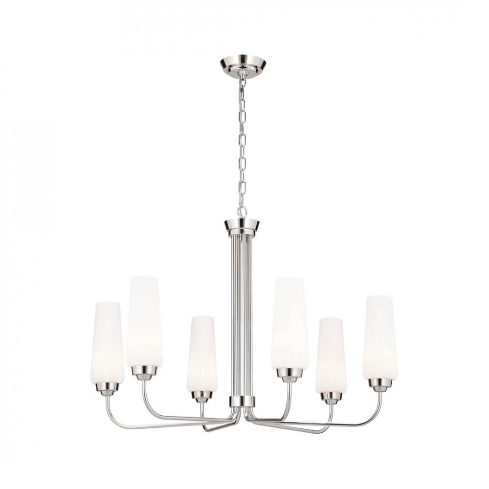 Truby 29" 6 Light Chandelier Polished Nickel
