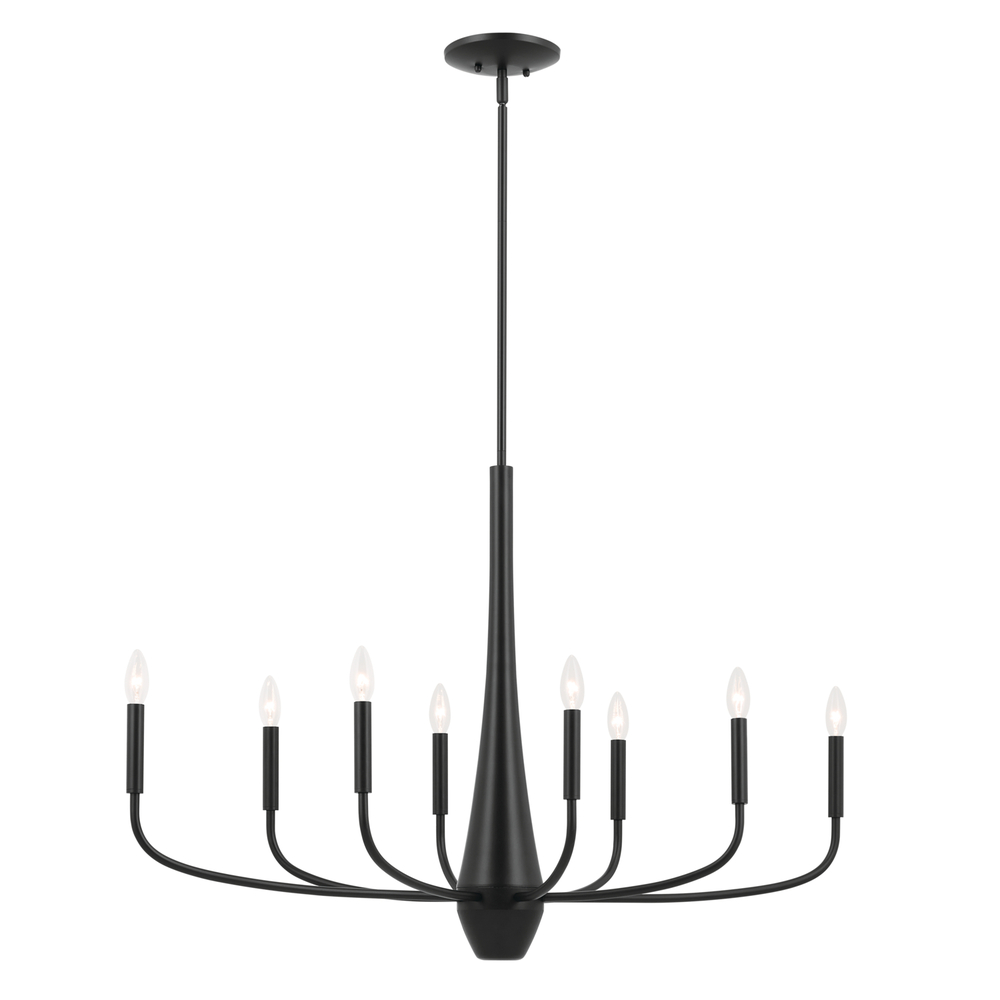 Deela 41 Inch 8 Light Oval Chandelier in Black