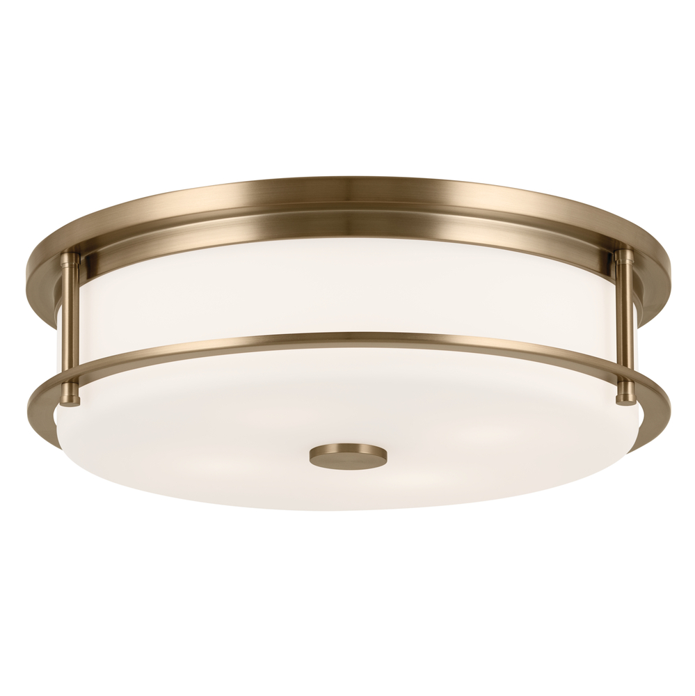 Brit 18 Inch 4 Light Flush Mount with Satin Etched Cased Opal Glass in Champagne Bronze